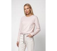 Langarmshirt MONARI "Shirt Basic Schmuck", Damen, Gr. 36, rosa (rosewater), Web, Obermaterial: 100% Baumwolle, unifarben, regular fit taillenbedeckt, Rundhals, eingesetzt gerader Abschluss, Shirts Lan