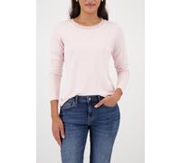 Langarmshirt MONARI "Shirt Basic Schmuck Kette", Damen, Gr. 34, rosa (light rose), Web, Obermaterial: 70% Viskose, 25% Modal, 5% Elasthan, unifarben, regular fit taillenbedeckt, Rundhals, eingesetzt a