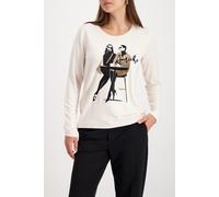 monari - Langarmshirt mit Fellapplikationen almond - Gr. - 42