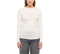 Langarmshirt MUSTANG "Damen Style Ambrose", Damen, Gr. S, sanftes weiß, Jersey, 95% Baumwolle, 5% Elasthan, Rundhals, Shirts Langarmshirt (73960602-S) sanftes weiß
