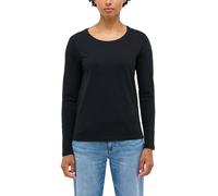 Langarmshirt MUSTANG "Damen Style Elly", Damen, Gr. L, schwarz, Jersey, 100% Baumwolle, Rundhals, Shirts (21431506-L) schwarz