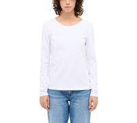 MUSTANG Damen Langarmshirt Elly – Regular Fit, Rundhals, 100% Baumwolle – Weiß XL