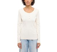 Langarmshirt MUSTANG "Damen Style Hope", Damen, Gr. M, sanftes weiß, Jersey, 100% Baumwolle, Rundhals, Shirts Langarmshirt (51812800-M) sanftes weiß