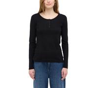 Langarmshirt MUSTANG "Damen Style Hope", Damen, Gr. XS, schwarz, Jersey, 100% Baumwolle, Rundhals, Shirts Langarmshirt (49934930-XS)