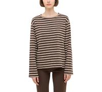 Langarmshirt MUSTANG "Damen Style Sutton", Damen, Gr. S, dunkelbraun, Jersey, 100% Baumwolle, Rundhals, Shirts Langarmshirt (55980066-S) dunkelbraun