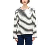 Langarmshirt MUSTANG "Damen Style Sutton", Damen, Gr. S, sanftes weiß, Jersey, 100% Baumwolle, Rundhals, Shirts Langarmshirt (58641168-S) sanftes weiß
