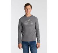 Langarmshirt MUSTANG "Style Adrian", Herren, Gr. 3XL, castel rock, Obermaterial: 100% Baumwolle, regular fit, Rundhals, Shirts Langarmshirt (19956029-XXXL) castel rock