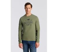 Langarmshirt MUSTANG "Style Adrian", Herren, Gr. XL, blau (mineral blau), Obermaterial: 100% Baumwolle, regular fit, Rundhals, Shirts Langarmshirt (43343053-XL) mineral blau