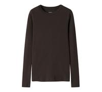 Langarmshirt NAME IT "NKFNAKAL LS TOP NOOS", Mädchen, Gr. 146/152, chocolate plum, Jersey, Obermaterial: 95% Baumwolle, 5% Elasthan, unifarben, normal hüftlang, Rundhals, abgesteppte Kante, Shirts Lan