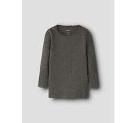 Langarmshirt NAME IT "NMFKAB LS TOP NOOS", Mädchen, Gr. 86, delicioso detail:melange, Feinripp, Obermaterial: 57% Baumwolle, 38% Modal, 5% Elasthan, meliert, unifarben, regular fit hüftbedeckend, Rund