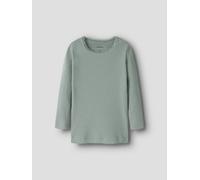 Langarmshirt NAME IT "NMFKAB LS TOP NOOS", Mädchen, Gr. 86, grau (slate gray), Feinripp, Obermaterial: 57% Baumwolle, 38% Modal, 5% Elasthan, unifarben, regular fit hüftbedeckend, Rundhals, abgesteppt