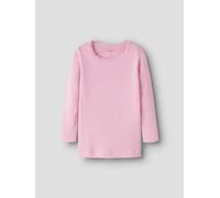 Langarmshirt NAME IT "NMFKAB LS TOP NOOS", Mädchen, Gr. 86, sweet dreams detail:melange, Feinripp, Obermaterial: 57% Baumwolle, 38% Modal, 5% Elasthan, meliert, unifarben, regular fit hüftbedeckend, R