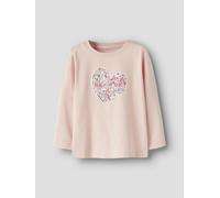 Langarmshirt NAME IT "NMFKIWI LS TOP", Mädchen, Gr. 110, rosa (lotus), Jersey, Obermaterial: 95% Baumwolle, 5% Elasthan, bedruckt, regular fit normal, Rundhals, Shirts Langarmshirt, Baumwollmischung, 