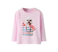 Langarmshirt NAME IT "NMFVOTEA LS NREG TOP", Mädchen, Gr. 116, pirouette print:beach poodle, Jersey, Obermaterial: 100% Baumwolle, bedruckt, normal normal, Rundhals, Shirts Langarmshirt, mit tollen Ti