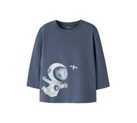 Langarmshirt NAME IT "NMMDACEK LS NREG TOP BOX", Mädchen, Gr. 92, vintage indigo, Jersey, Obermaterial: 95% Baumwolle, 5% Elasthan, normal normal, Rundhals, Shirts Langarmshirt (97919960-92) vintage i