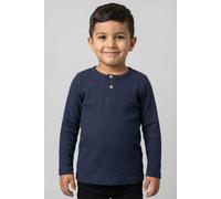 Langarmshirt NAME IT "NMMKAB LS TOP NOOS", Jungen, Gr. 92, blau (schwarz sapphir), Feinripp, Obermaterial: 57% Baumwolle, 38% Modal, 5% Elasthan, unifarben, normal normal, Rundhals, abgesteppte Kante,