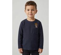 Langarmshirt NAME IT "NMMROFUS LS NREG TOP", Jungen, Gr. 116, navy blazer, Jersey, Obermaterial: 95% Baumwolle, 5% Elasthan, bestickt, Rundhals, Shirts Langarmshirt (27858415-116) navy blazer