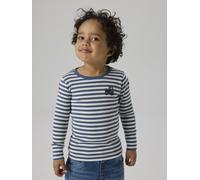 Langarmshirt NAME IT "NMMVILLY LS SLIM TOP NOOS", Jungen, Gr. 122/128, blau (vintage indigo print:tractor), Jersey, Obermaterial: 100% Baumwolle, slim fit normal, Rundhals, Shirts Langarmshirt, Baumwo
