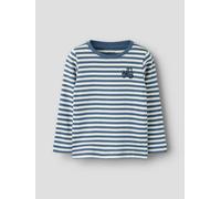 Langarmshirt NAME IT "NMMVILLY LS SLIM TOP NOOS", Jungen, Gr. 86, blau (vintage indigo print:tractor), Jersey, Obermaterial: 100% Baumwolle, slim fit normal, Rundhals, Shirts Langarmshirt, Baumwolle,