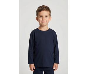 Langarmshirt NAME IT "NMMVOBBO LS NREG TOP NOOS", Jungen, Gr. 86, blau (schwarz sapphire), Jersey, Obermaterial: 100% Baumwolle, unifarben, normal normal, Rundhals, abgesteppte Kante, Shirts Langarmsh