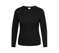 Langarmshirt ONLY CARMAKOMA "CARRILEY O-NECK L/S TOP JRS NOOS", Damen, Gr. XL, schwarz, Jersey, Obermaterial: 96% Baumwolle, 4% Elasthan, unifarben, normal, Rundhals, Shirts Langarmshirt, Baumwollmisc