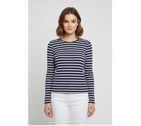 Langarmshirt ONLY "ONLBIRGITTE L/S O-NECK TOP JRS", Damen, Gr. S, naval academy stripes:cloud dancer, Jersey, Obermaterial: 69% Viskose, 30% Polyester, 1% Elasthan, gestreift, regular fit, Rundhals, S