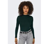 Only Langarmshirt in Ripp-Optik Modell 'EMMA' in Dunkelgruen, Größe XS