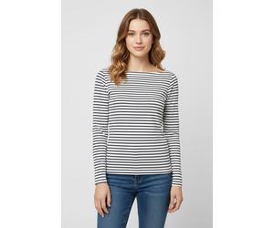 Langarmshirt ONLY "ONLKISS LIFE LS BOATNECK TOP CC JRS NOOS", Damen, Gr. M, cloud dancer stripes:luna stripes navy blazer, Jersey, Obermaterial: 95% Baumwolle, 5% Elasthan, gestreift, regular fit, Shi