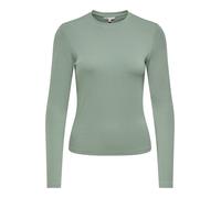 Langarmshirt ONLY "ONLRILEY O-NECK L/S TOP JRS", Damen, Gr. L, grün (grün milieu), Jersey, Obermaterial: 96% Baumwolle, 4% Elasthan, unifarben, normal, Rundhals, Shirts Langarmshirt, Baumwollmischung