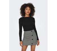 Langarmshirt ONLY "ONLRILEY O-NECK L/S TOP JRS", Damen, Gr. XS, schwarz, Jersey, Obermaterial: 96% Baumwolle, 4% Elasthan, unifarben, normal, Rundhals, Shirts Langarmshirt (82092362-XS) schwarz