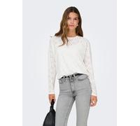 Langarmshirt ONLY "ONLSMILLA LIFE L/S TOP JRS", Damen, Gr. L, cloud dancer, Jersey, Obermaterial: 95% Polyester, 5% Elasthan, unifarben, regular fit Po-bedeckend, Rundhals, Shirts Langarmshirt (621376