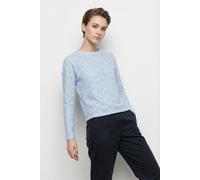 Langarmshirt ONLY "ONLSMILLA LIFE L/S TOP JRS", Damen, Gr. XL, soft chambray, Jersey, Obermaterial: 95% Polyester, 5% Elasthan, unifarben, regular fit Po-bedeckend, Rundhals, Shirts Langarmshirt (7442