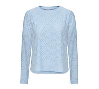 Langarmshirt ONLY "ONLSMILLA LIFE L/S TOP JRS", Damen, Gr. XL, soft chambray, Jersey, Obermaterial: 95% Polyester, 5% Elasthan, unifarben, regular fit Po-bedeckend, Rundhals, Shirts Langarmshirt (7442