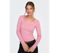 Langarmshirt ONLY "ONLTENNA O-NECK L/S TOP JRS NOOS", Damen, Gr. S, romance rose, Jersey, Obermaterial: 50% Baumwolle, 50% Polyester, unifarben, regular fit normal, Rundhals, Shirts Langarmshirt (4183