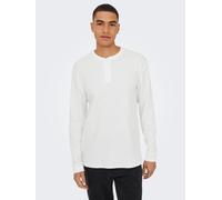 ONLY & SONS Herren Onstobie Reg Ls Henley Tee Noos, Bright White, L