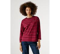 Langarmshirt PEPE JEANS "BANILLA", Damen, Gr. XL, 387penn pink, Single Jersey, Obermaterial: 100% Baumwolle, gestreift, normal, Rundhals, Shirts Langarmshirt, mit Rundhals (23667720-XL) 387penn pink