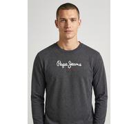 Langarmshirt PEPE JEANS "EGGO LONG N", Herren, Gr. M, schwarz marl grau, Jersey, Obermaterial: 100% Baumwolle, bedruckt, regular fit normal, Rundhals, Shirts Langarmshirt, aus reiner Baumwolle, Rundha