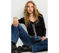 Langarmshirt PEPE JEANS "long sleeved top BRANKA", Damen, Gr. M, schwarz, 78% Viskose, 22% Polyester, Shirts Langarmshirt (78700726-M) schwarz