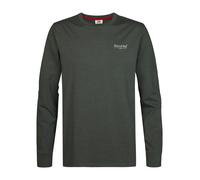 Langarmshirt PETROL INDUSTRIES, Herren, Gr. M (38), steel grün, Jersey, Obermaterial: 100% Baumwolle, unifarben, regular fit, Rundhals, Shirts Langarmshirt, mit Rundhalsausschnitt, kleine Logoprägung