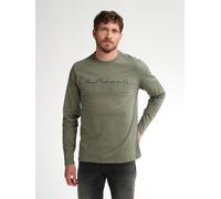 Langarmshirt PETROL INDUSTRIES, Herren, Gr. M, beige (mossy stone), Jersey, Obermaterial: 100% Baumwolle, bedruckt, regular fit, Rundhals, abgesteppt, Shirts Langarmshirt, Baumwollqualität (97962524-M