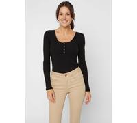 Langarmshirt PIECES "PCKITTE LS TOP NOOS BC", Damen, Gr. M, schwarz, Single Jersey, Obermaterial: 95% Baumwolle, 5% Elasthan, unifarben, slim fit normal, Rundhals, Shirts Langarmshirt (36211211-M) sch