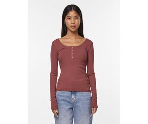 Langarmshirt PIECES "PCKITTE LS TOP NOOS BC", Damen, Gr. XL, beige (apple butter), Single Jersey, Obermaterial: 95% Baumwolle, 5% Elasthan, unifarben, slim fit normal, Rundhals, Shirts Langarmshirt, B