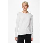 Langarmshirt PIECES "PCSIRENE LS TEE JRS NOOS", Damen, Gr. L, weiß (hellweiß), Jersey, Obermaterial: 48% Baumwolle, 47% Modal, 5% Elasthan, unifarben, slim fit normal, Rundhals, Shirts Langarmshirt, B