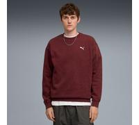 Langarmshirt PUMA "ESS ELEVATED RELAXED WASH CREW FL", Herren, Gr. L, rot (ruby shimmer), Fleece, Obermaterial: 66% Baumwolle, 34% Polyester, bedruckt, relaxed fit normal, Rundhals, Shirts (92660504-L