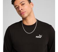 Langarmshirt PUMA "ESS SMALL NO 1 LOGO CREW FL", Herren, Gr. S, schwarz (puma schwarz), Fleece, Obermaterial: 66% Baumwolle, 34% Polyester, unifarben, regular fit normal, Rundhals, Shirts Langarmshirt