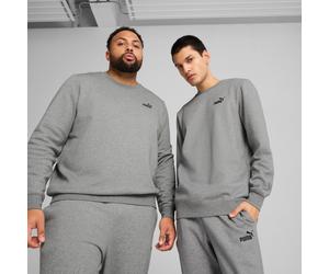 Langarmshirt PUMA "ESS SMALL NO 1 LOGO CREW FL", Herren, Gr. XXL, grau (medium gray heather), Fleece, Obermaterial: 66% Baumwolle, 34% Polyester, unifarben, regular fit normal, Rundhals, Shirts Langar