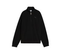 Langarmshirt PUMA "HER STANDARD WINTERIZED HALF-ZIP", Damen, Gr. L, schwarz (puma schwarz), Fleece, Obermaterial: 100% Polyester, unifarben, normal, Shirts Langarmshirt, mit Reißverschluss, unifarbene