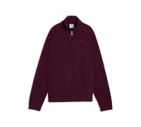 Langarmshirt PUMA "HER STANDARD WINTERIZED HALF-ZIP", Damen, Gr. XL, lila (ruby noir), Fleece, Obermaterial: 100% Polyester, unifarben, normal, Shirts Langarmshirt, mit Reißverschluss, unifarbene Opti