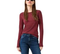 Langarmshirt QS, Damen, Gr. XS, rot (merlot rot), Jersey, Obermaterial: 97% Baumwolle, 3% Elasthan, figurbetont hüftbedeckend, Shirts Langarmshirt, Elastische Baumwollqualität (50882427-XS) merlot rot