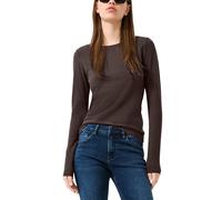 Langarmshirt QS, Damen, Gr. XXL, braun, Jersey, Obermaterial: 97% Baumwolle, 3% Elasthan, figurbetont hüftbedeckend, Shirts Langarmshirt, Elastische Baumwollqualität (57332767-XXL) braun